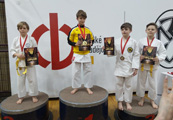 Kid Cup, Kata žáci 10-11 let, 2.místo Filip Malý, 3.místo Ondra Šafrata a Matyáš Popov Kid Cup, Kata žáci 10-11 let, 2.místo Filip Malý, 3.místo Ondra Šafrata a Matyáš Popov